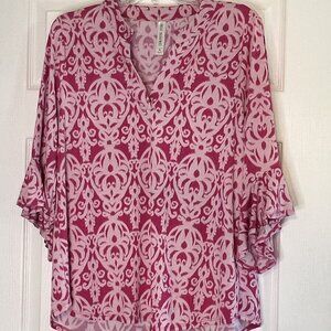Dear Scarlett Pink Paisley Top - Women’s Size Medium - Style FAITH-C0001